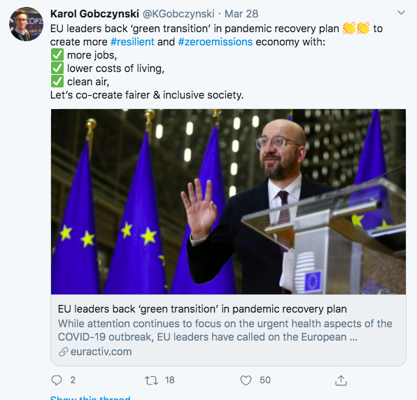 European Green Deal tweet